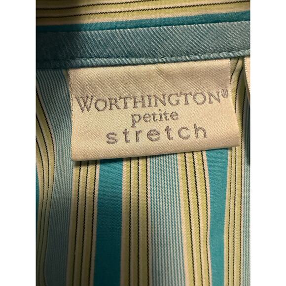Worthington Vtg Nautical Colorful Retro Stripe Sleeveless Wrap Y2K Stretch Top L - Picture 8 of 8